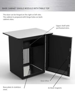 DVT‑Schrank mit integrierter Tischplatte (60 × 80 cm)