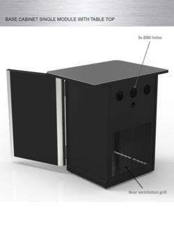 DVT‑Schrank mit integrierter Tischplatte (60 × 80 cm)