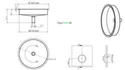 Tropfschale Ø230 mm rund mit Ablauf