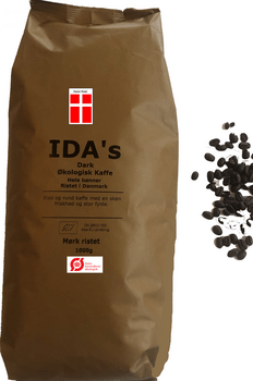 IDA`s Dark Hele kaffebønner Økologisk 1 Kg. (kasse = 6x1 kg)