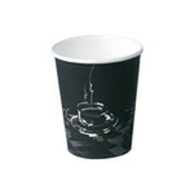Coffee cup cardboard 25 cl. 8 oz 1000 pcs black Incl. charge